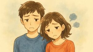 悲しむカップル